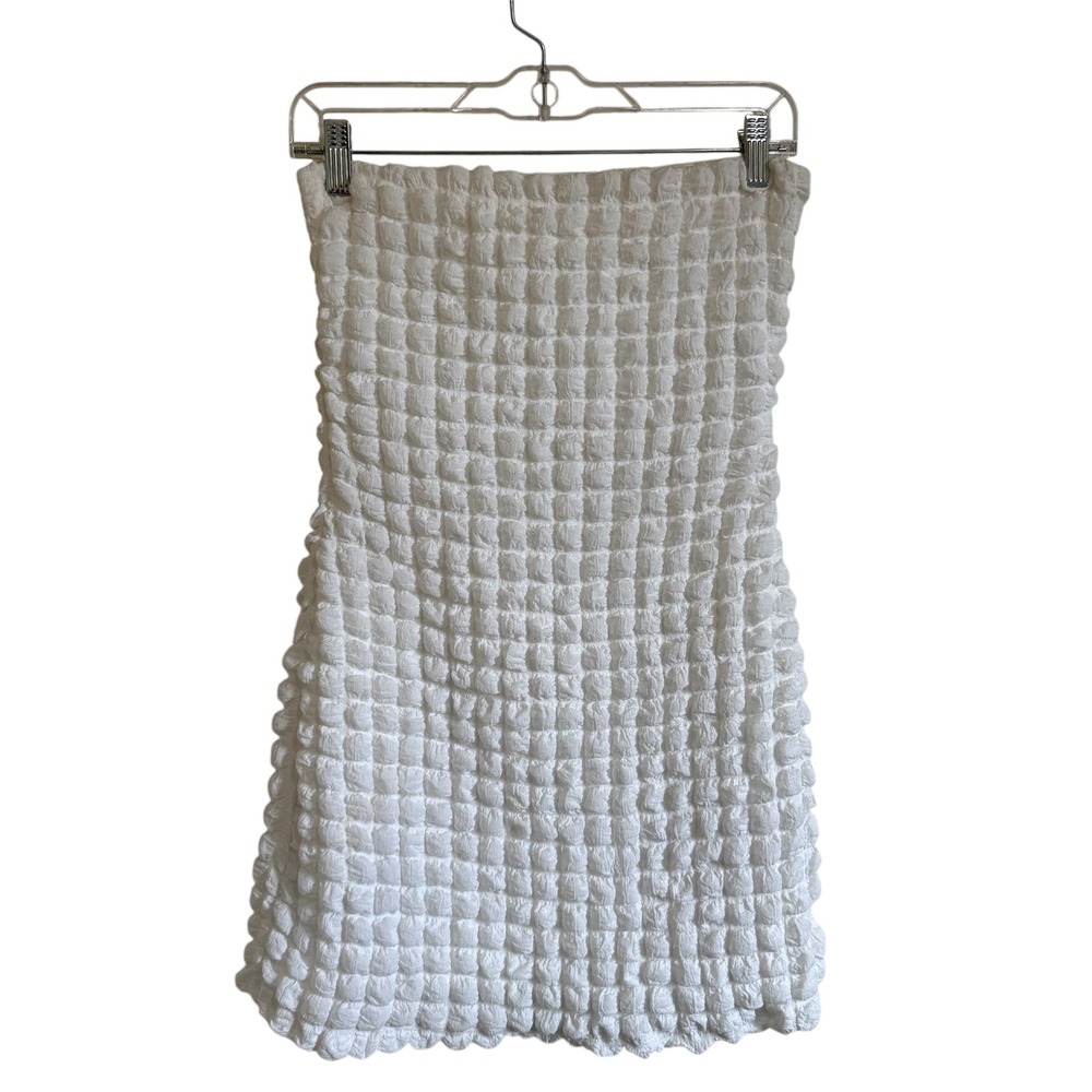 Bittersweet White Strapless Mini‎ Dress Textured Party Cocktail Summer Size M